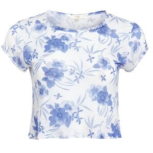 NWT LoveShackFancy Rubin Cropped Embroidered TShirt Size XS Strong Current Print